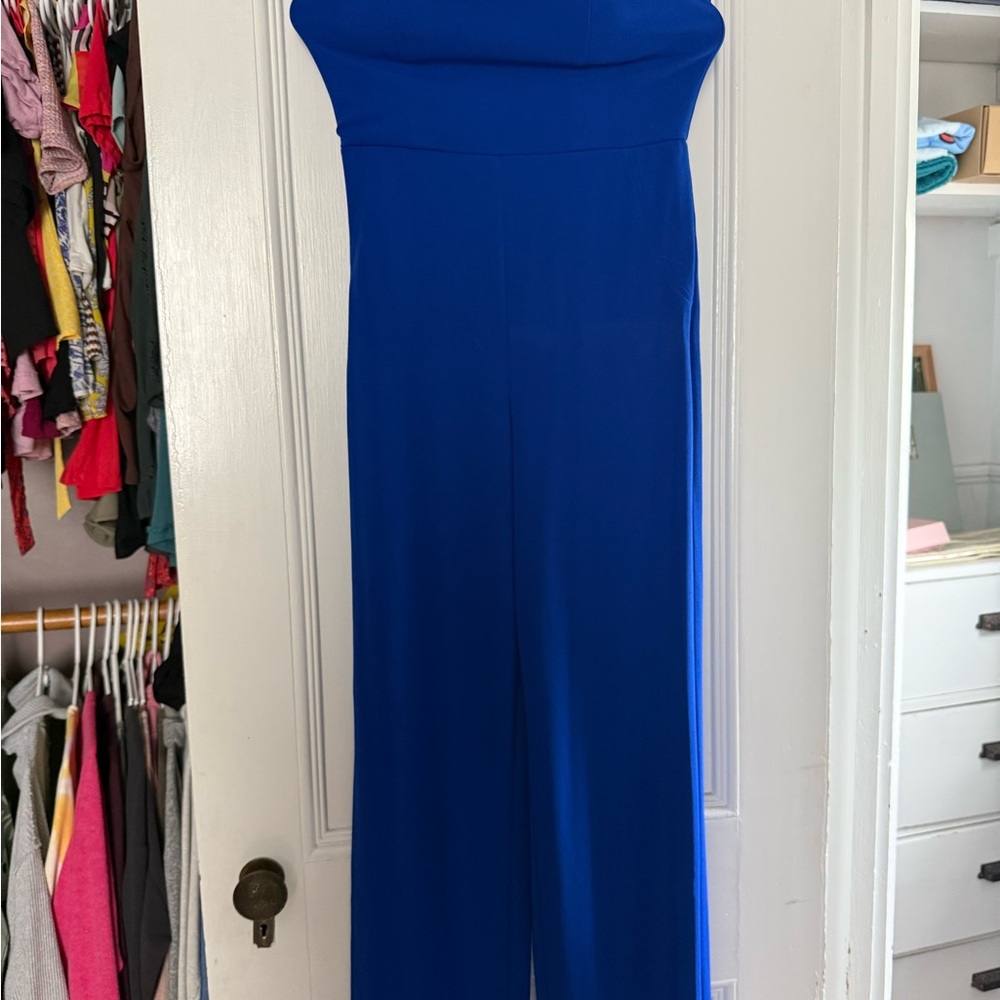 Chic Royal Blue Strapless Jumpsuit